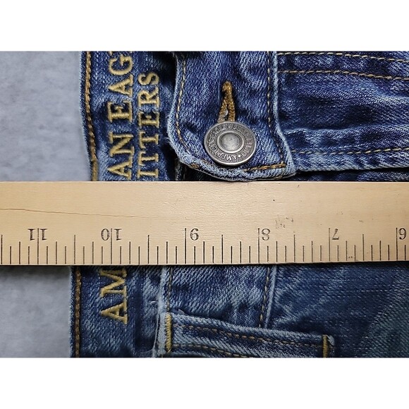 American Eagle Jeans Mens 30x36 (31x33) Slim Straight Mid Rise Stretch Blue READ - Picture 8 of 14